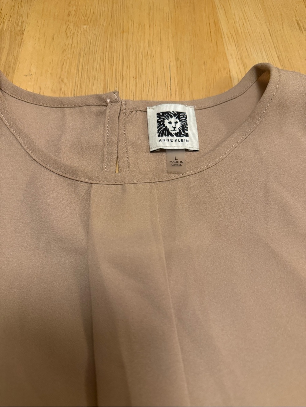 Anne Klein Soft Mauve Pleated Blouse